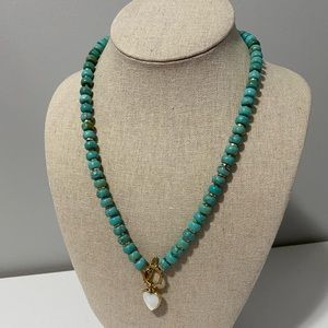 Stella & Dot Modern Bohemian Beaded Necklace - Turquoise